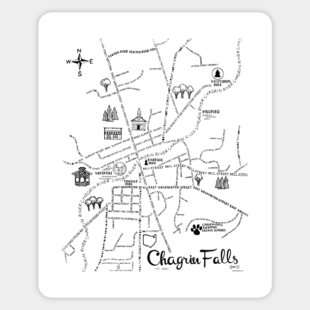 Chagrin Falls Map Sticker by fiberandgloss